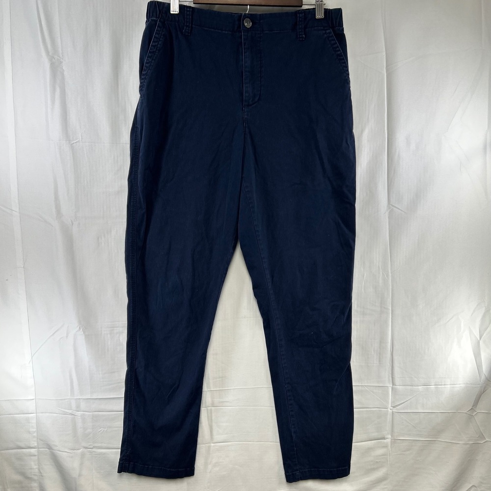 Old Navy Easy Chino Pants Women‎ L Tall Navy Blue Stretch Elastic Back 792006-01
